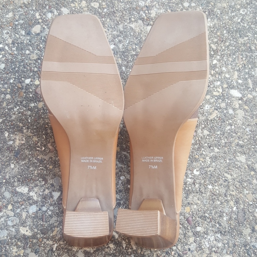 Sandra Brown Patch Square Toe Leather Mules 7.5 - image 7